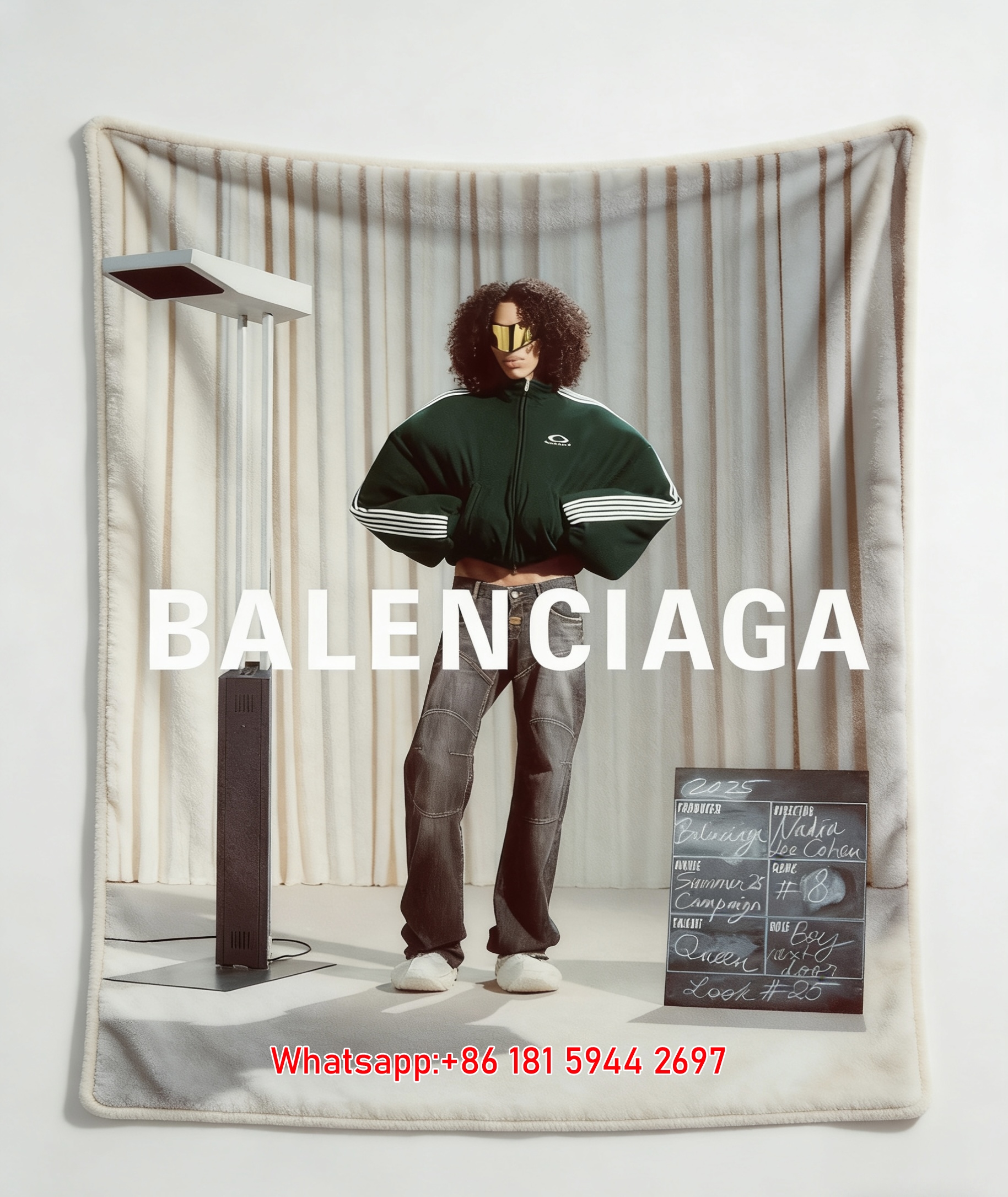 Balenciaga Sporty Campaign Flannel Throw Blanket for Wall Decor BA289